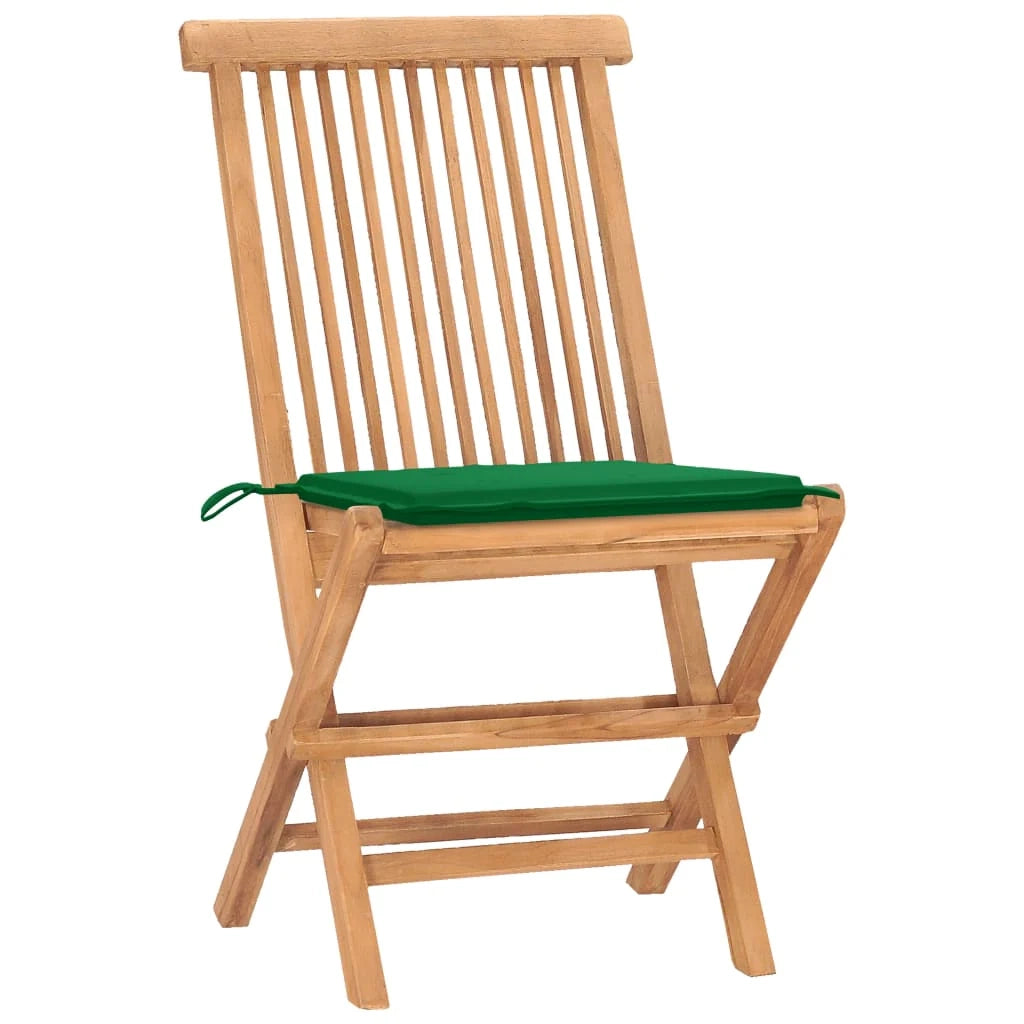 Set da pranzo pieghevole per esterni con cuscini 3 pezzi teak 02_0014724