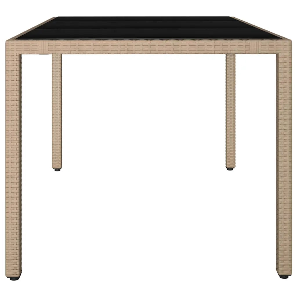 Tavolo da Giardino Piano Vetro Beige Polyrattan Vetro Temperato 319553