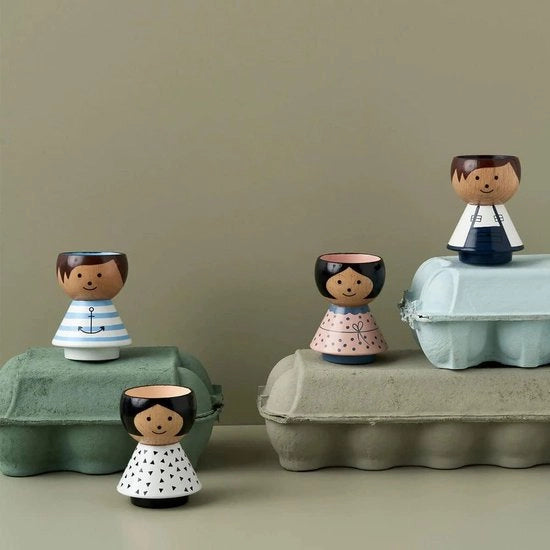 Bambolotto di legno - Figurina di Bambino Becco d'Oca Manufatto a mano Altezza 6 cm BF02BA