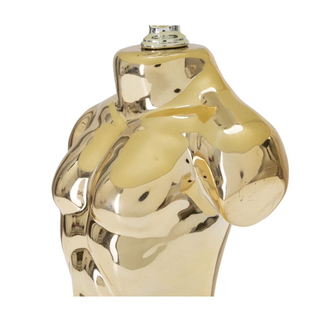 Lampada da Tavolo Uomo, Oro, Ceramica, 25x25x42,5 cm