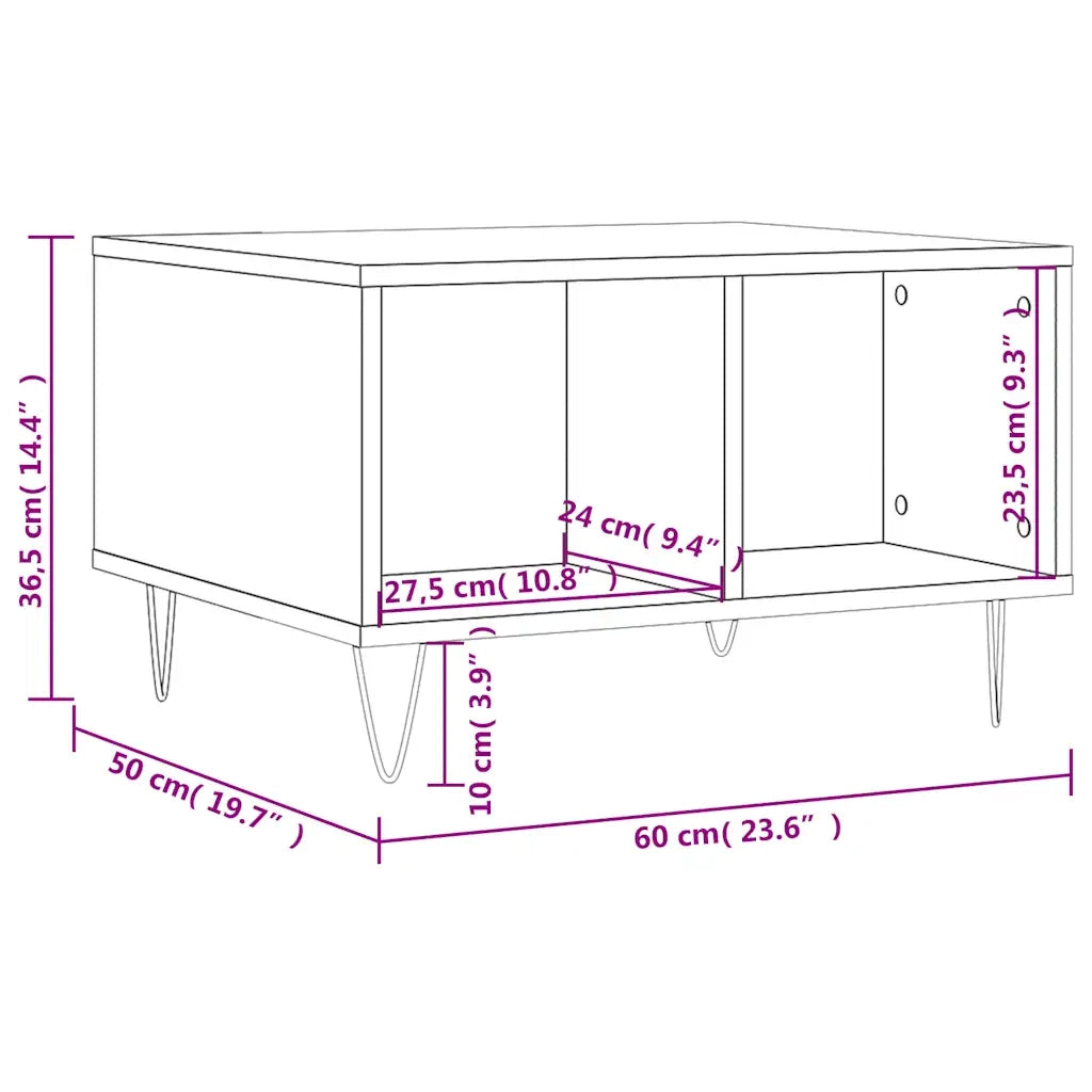 Tavolino salotto | Tavolino da caff¨¨ | Tavolino da Soggiorno Bianco Lucido 60x50x36,5 cm Legno Multistrato