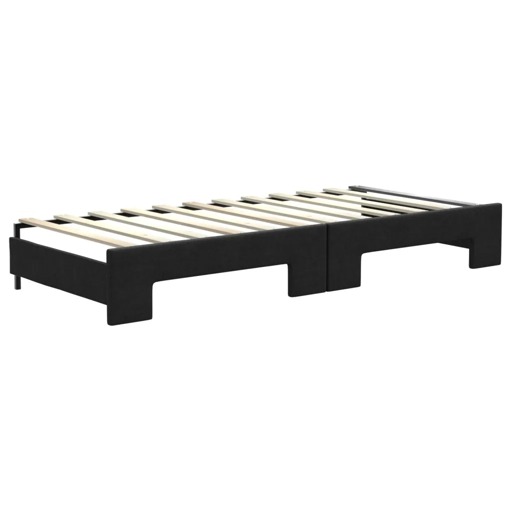 Divano Letto Estraibile con Cassetti Nero 80x200 cm in Tessuto 3196611