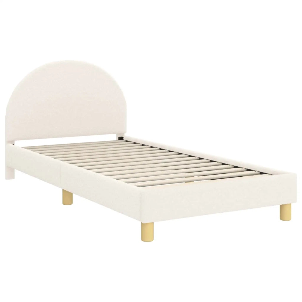 Struttura letto bambini con testata-Giroletto per bambini Crema 80 x 200 cm Boucl¨¦ 816281