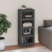 Libreria Grigia 50x35x125,5 cm in Legno Massello di Pino 821711