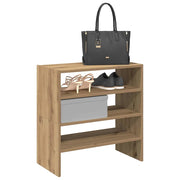 Scarpiere 2 pz Impilabili-Set di 2 Scaffale per scarpe Rovere Artigianale 60x30x30,5 cm