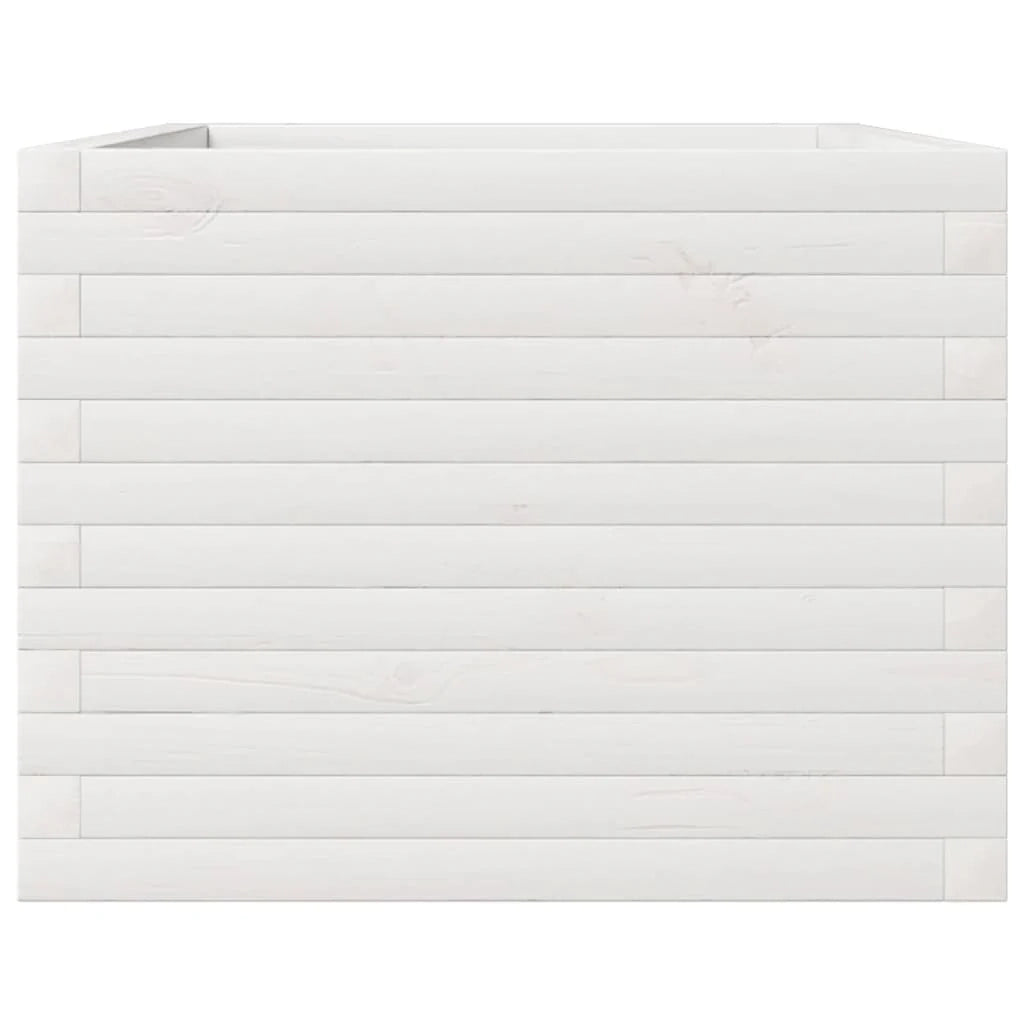 Fioriera rialzata per piante fiori terrazza giardino 110 x 60 x 45,5 cm legno di pino massiccio bianco 02_0037370