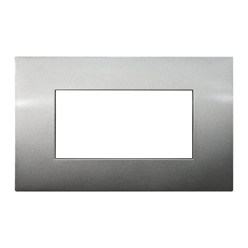 Placca Plastica Serie Venus 4P Colore Titanio Compatibile Con Vimar Arke