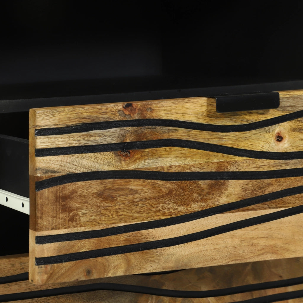 Comodino 50x33x60 cm Legno Massello di Mango