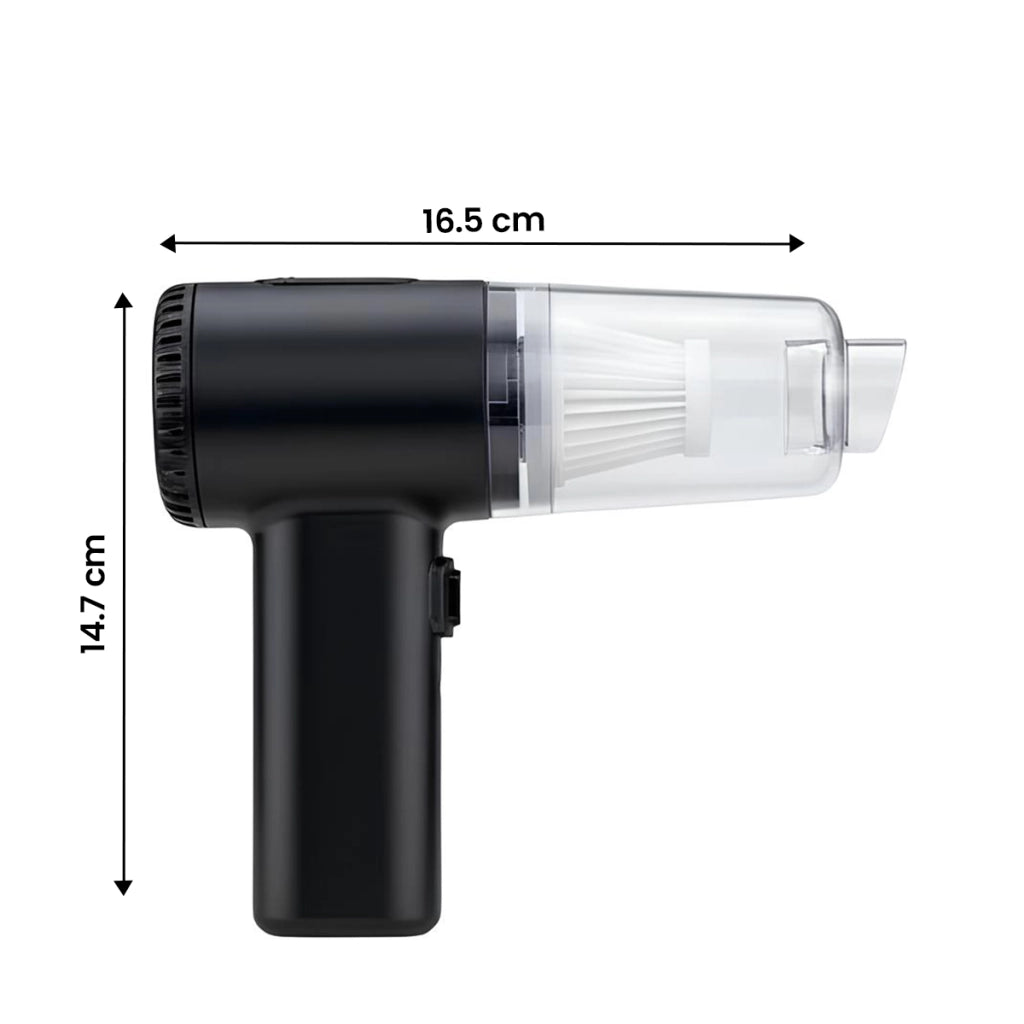 Aspirapolvere Portatile Senza Fili 120W Ricaricabile per Casa e Auto Nero trasparente Avizar