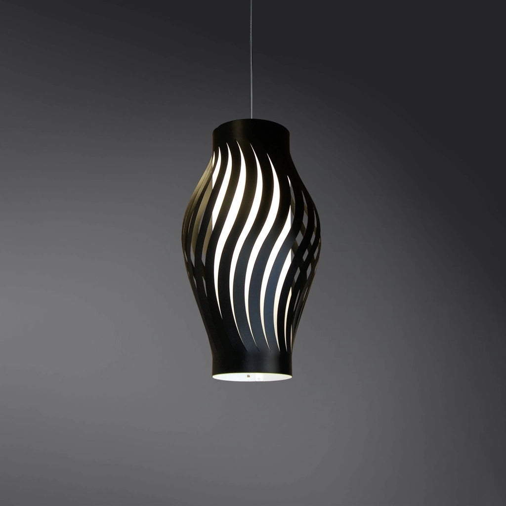 Sospensione Moderna Helios Polilux ® Nero 1 Luce E27 H61Cm