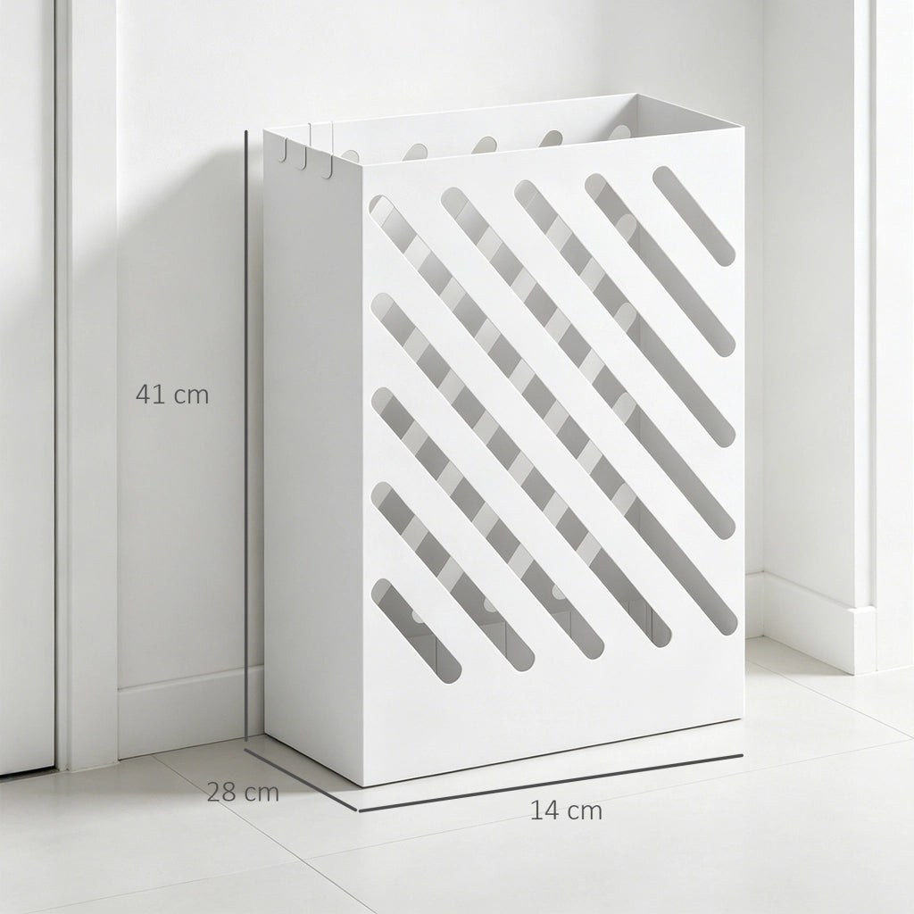 Portaombrelli Design con Vaschetta e Ganci ¨C zephmum ¨C Bianco 28x14x41 cm