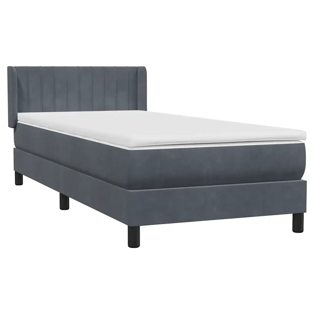Giroletto a Molle con Materasso Grigio Scuro 80x220 cm Velluto 3318304