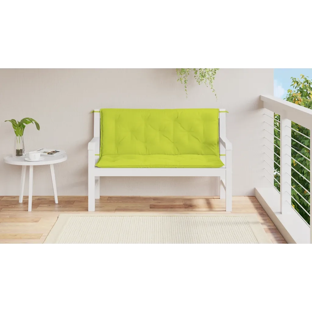 Cuscini per Panca 2 pz Verde Intenso 120x50x7 cm Tessuto Oxford
