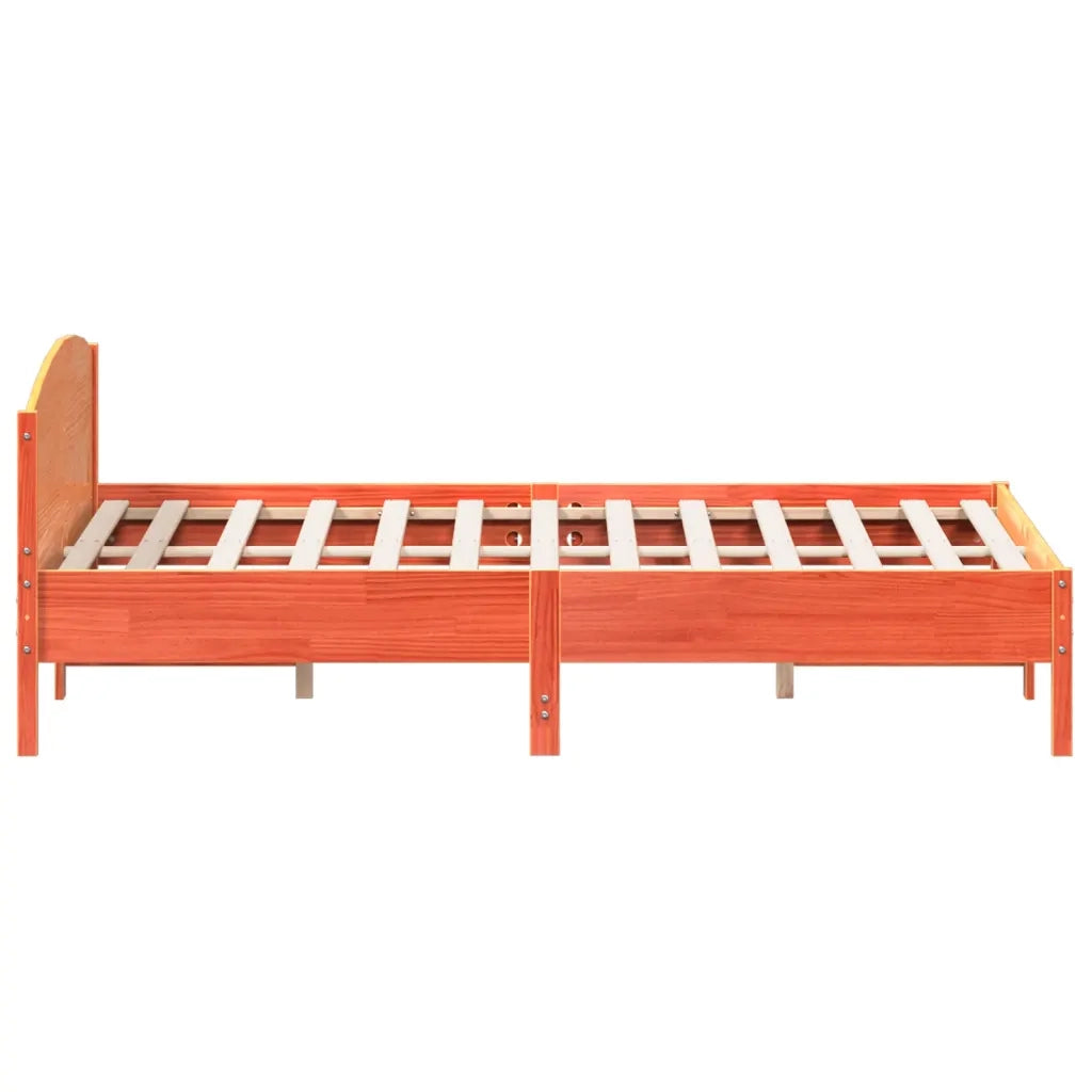 Giroletto senza Materasso Marrone Cera 200x200 cm Legno di Pino 3216190