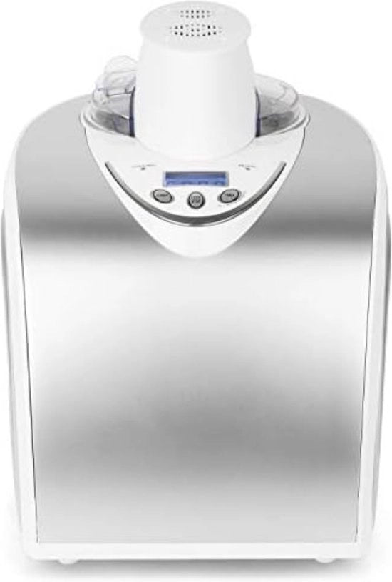 Macchina per il ghiaccio Auto-servendosi - Acciaio Inossidabile - 1 Litro - Preparazione Rapida - Facile Preparazione del Ghiaccio da Solo - Funzione di Raffreddamento - Anche per Sorbetto e Ghiaccio di Yogurto