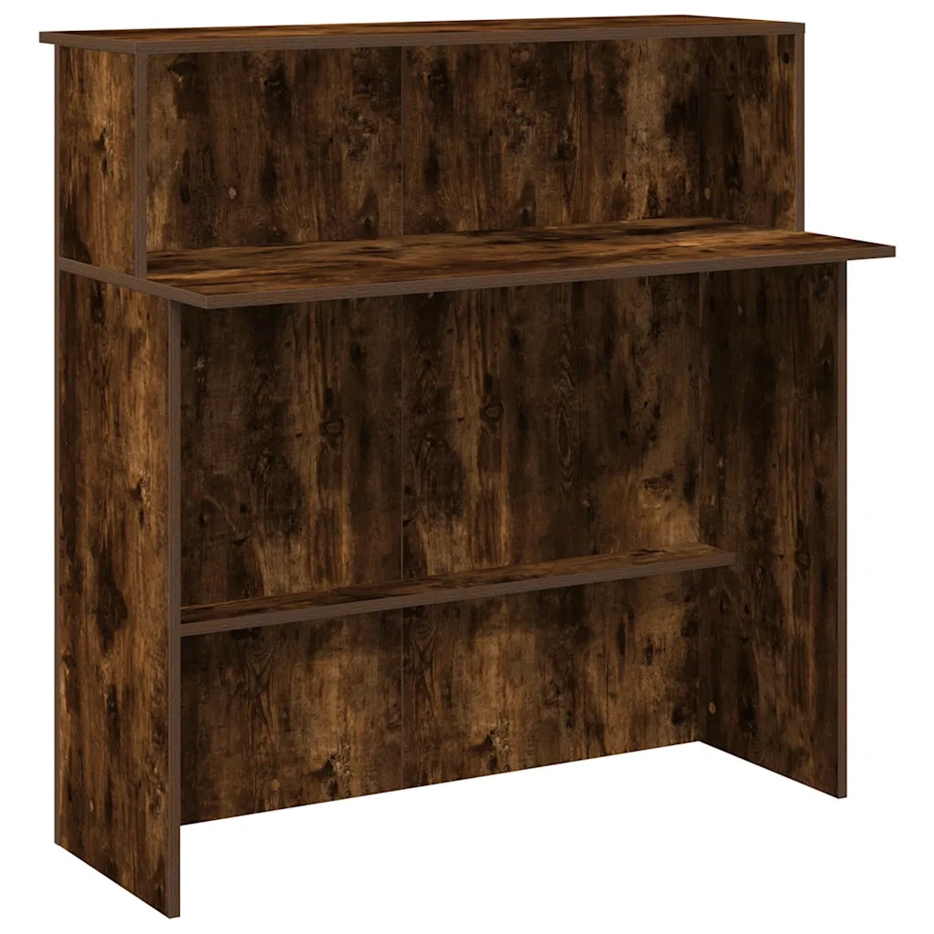 vidaXL Banco Reception Rovere Fumo 100x50x103,5cm in Legno Multistrato