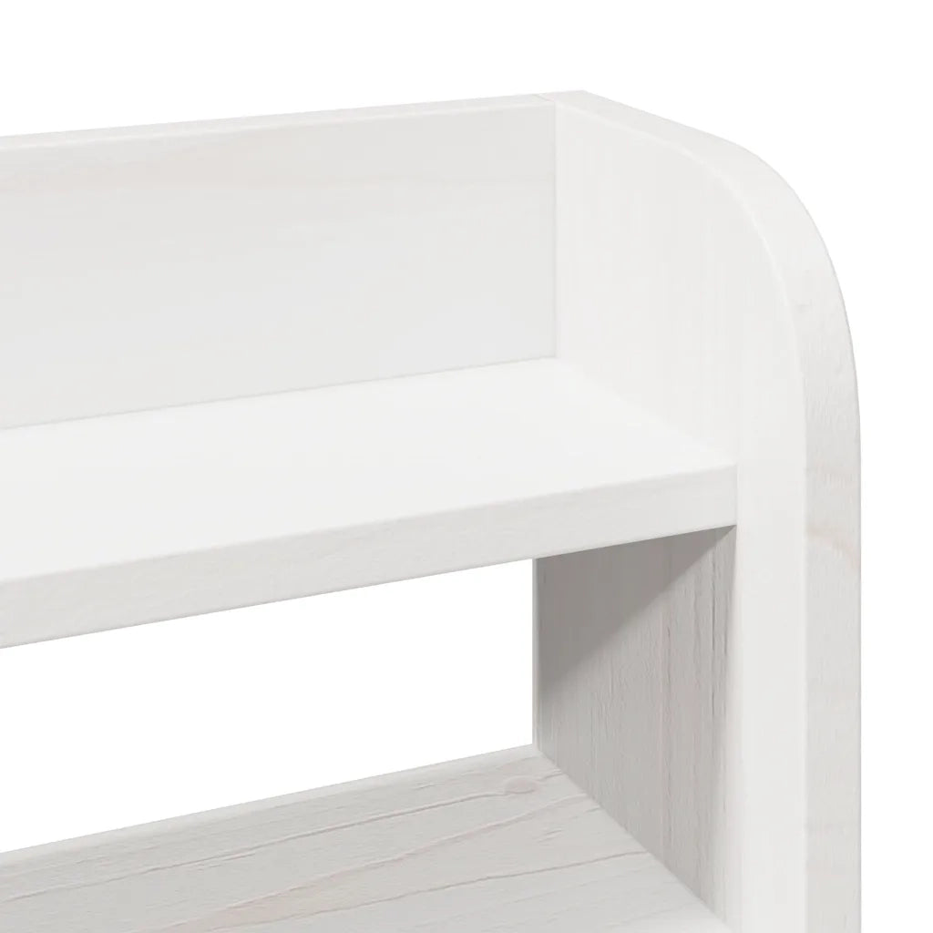 Giroletto con Testiera Bianco 150x200 cm Legno Massello di Pino 3306856