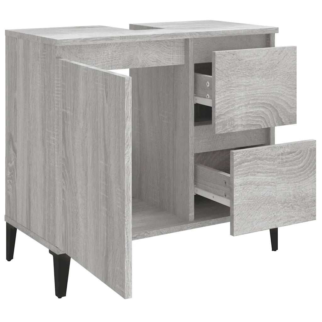 Armadietto Bagno | Armadio da bagno Grigio Sonoma 65x33x60 cm in Legno Multistrato