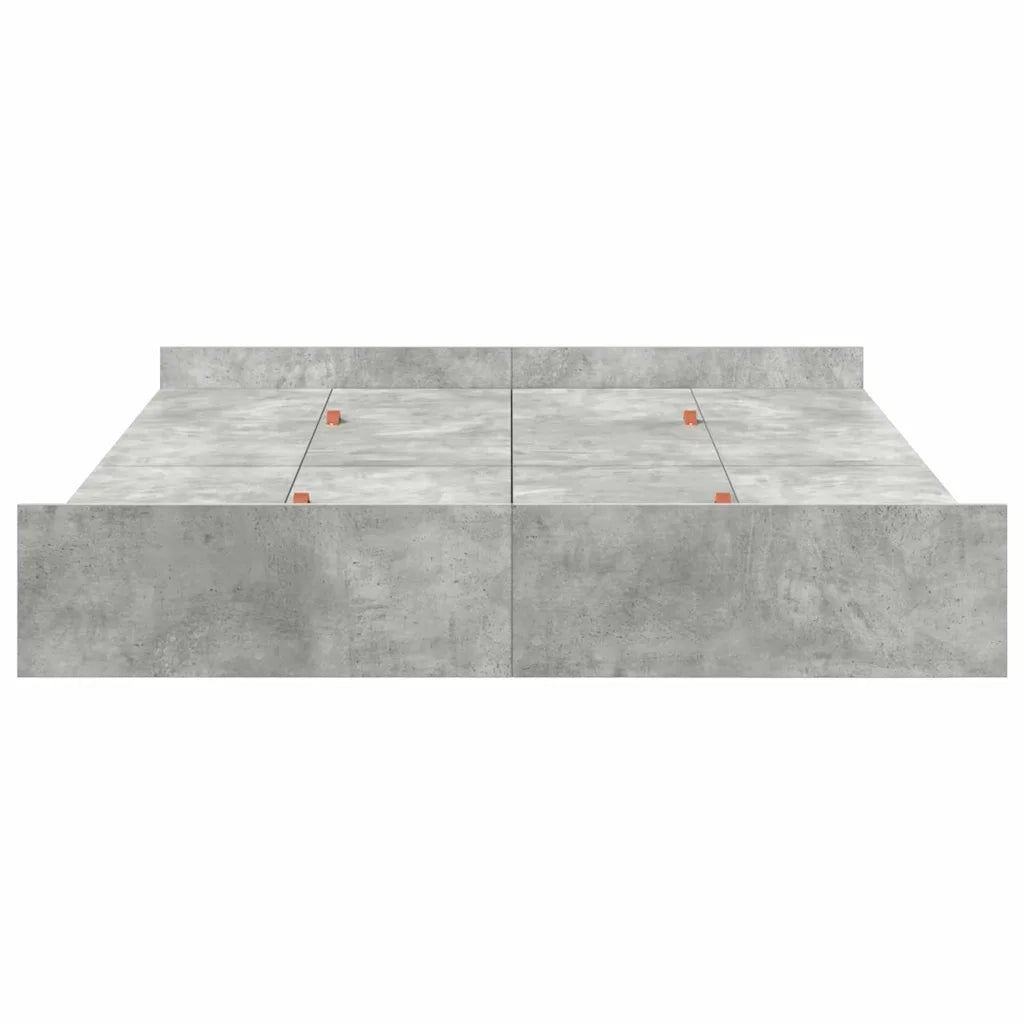 Struttura letto con contenitore-Giroletto con contenitore Grigio cemento 140 x 200 cm