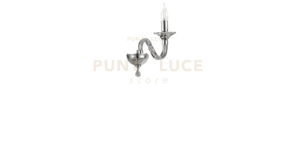 APPLIQUE GALA 1 LUCI ATTACCO E14 FUME' E CROMO H.29CM