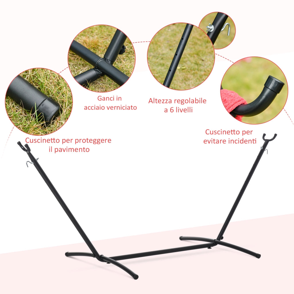 Easycomfort Amaca da Giardino Autoportante con Struttura in Acciaio e Cotone Multicolor, Custodia Inclusa