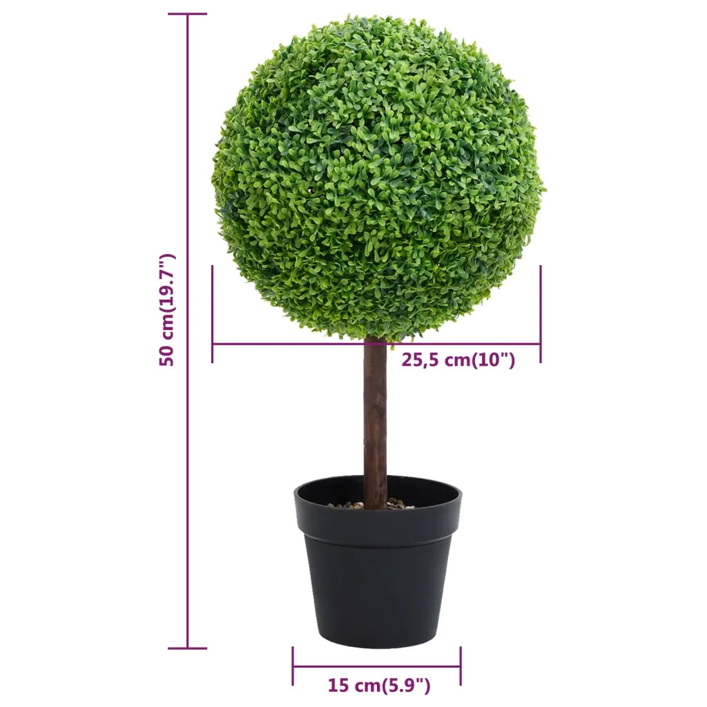 Pianta di Bosso Artificiale a Sfera con Vaso Verde 50 cm CFW5915456