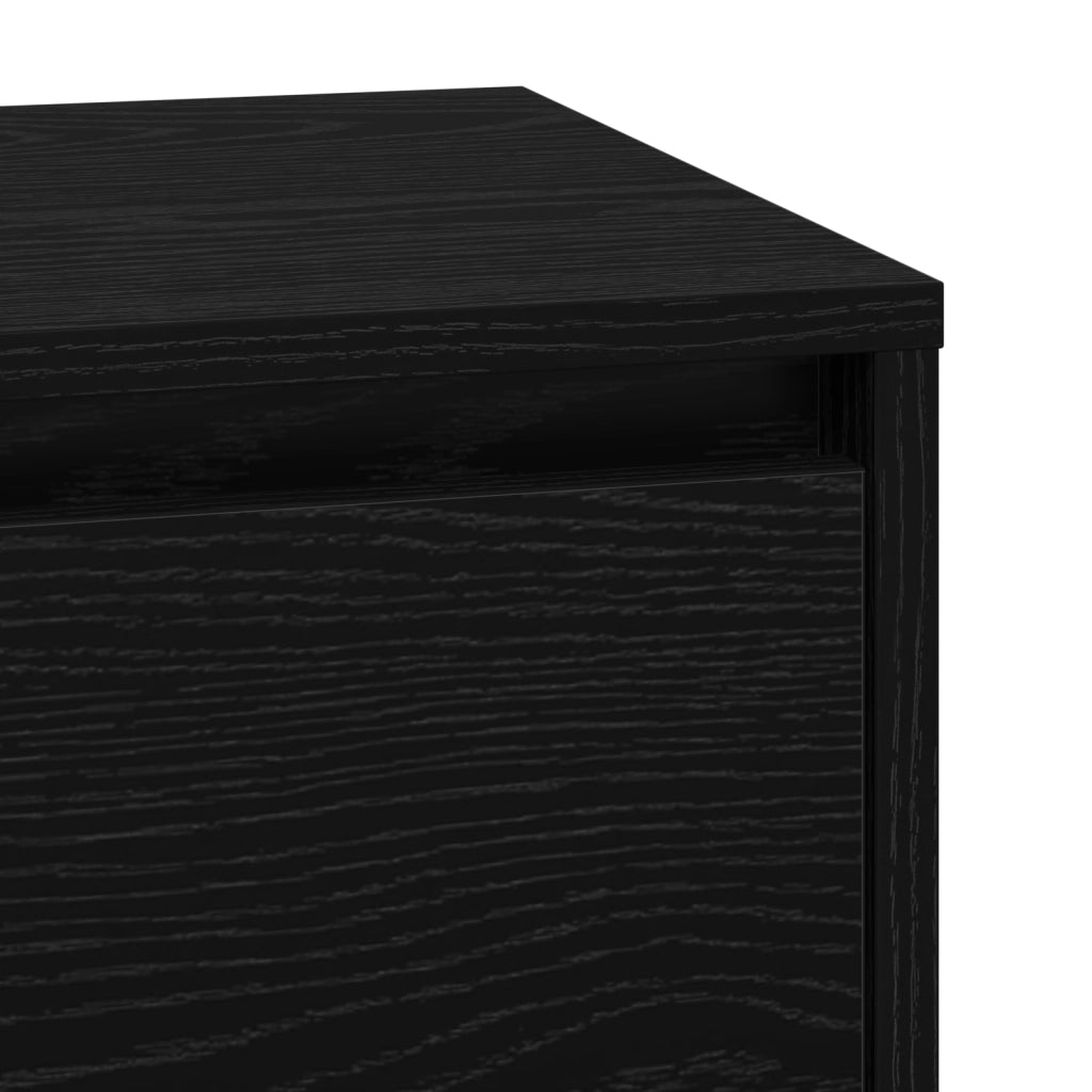 Comodino con LED rovere nero 39x34.5x65 cm in legno ingegnerizzato