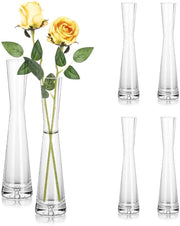 Vaso di Fiori Moderno 6 Vasi di Vetro, 24cm Vaso Piccolo Vaso di Fiori di Vetro per Decorazione di Tavola, Vaso di Vetro Manufatto Tulipano per Una Rosa per Decorazione di Matrimonio Decorazione di Tavola Sala da Pranzo Camera da Soggiorno Aria di Casa