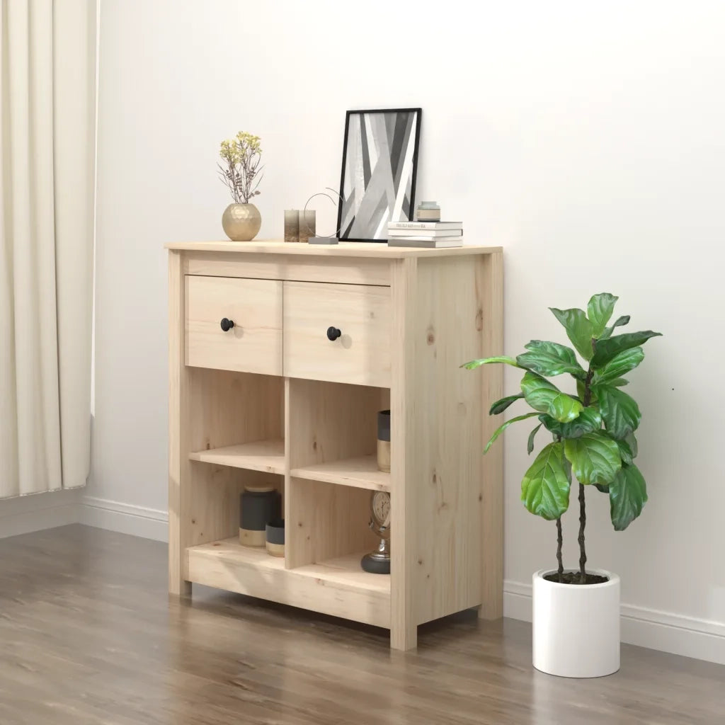 Credenza | Madia | Buffet da pranzo | Armadio da pranzo 70x35x80 cm in Legno Massello di Pino
