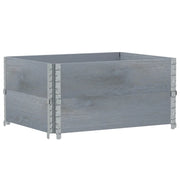 Fioriera | Cassetta per fiori | Vaso da Giardino Grigia 80x60 cm Legno Massello di Pino