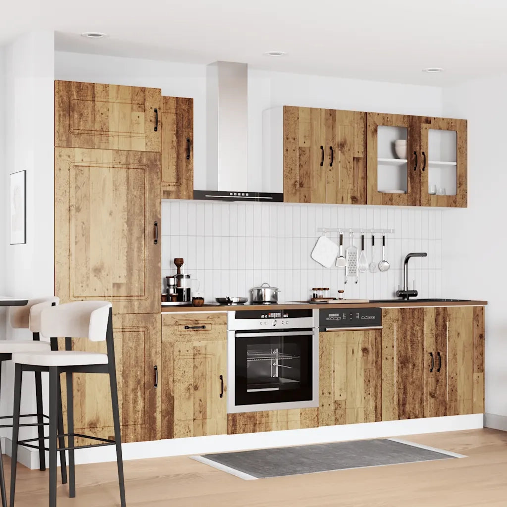 Set Mobili da Cucina 8 pz Kalmar Legno Vecchio in Truciolato 3314799