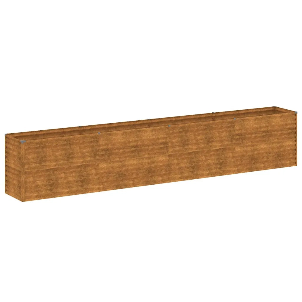 Letto rialzato da giardino 385x50x69 cm in acciaio Corten 151987