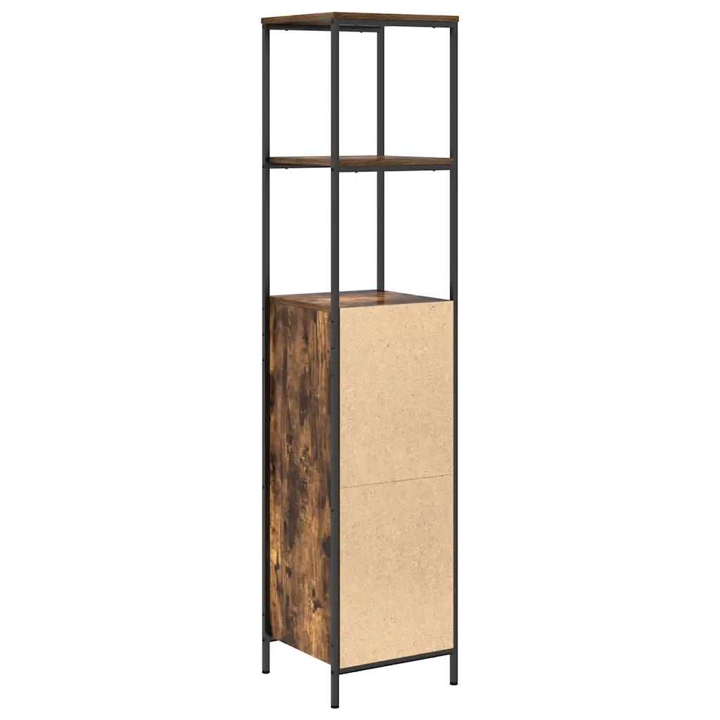 vidaXL Mobile da Bagno con Ripiani Rovere Fumo 36x35x165 cm
