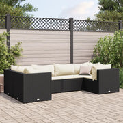 Set Mobili da Giardino 6 pz con Cuscini in Polyrattan Nero 3308248