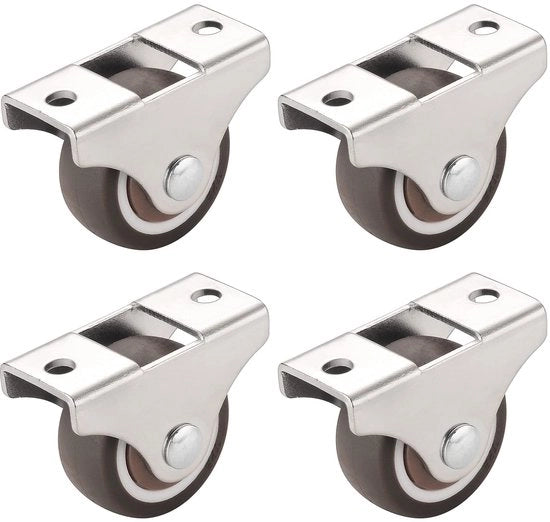 Set di 4 ruote inclinabili, ruote inclinabili robuste, ruote di trasporto, adatte per il trasporto di mobili e oggetti pesanti, molto pratico (argento)