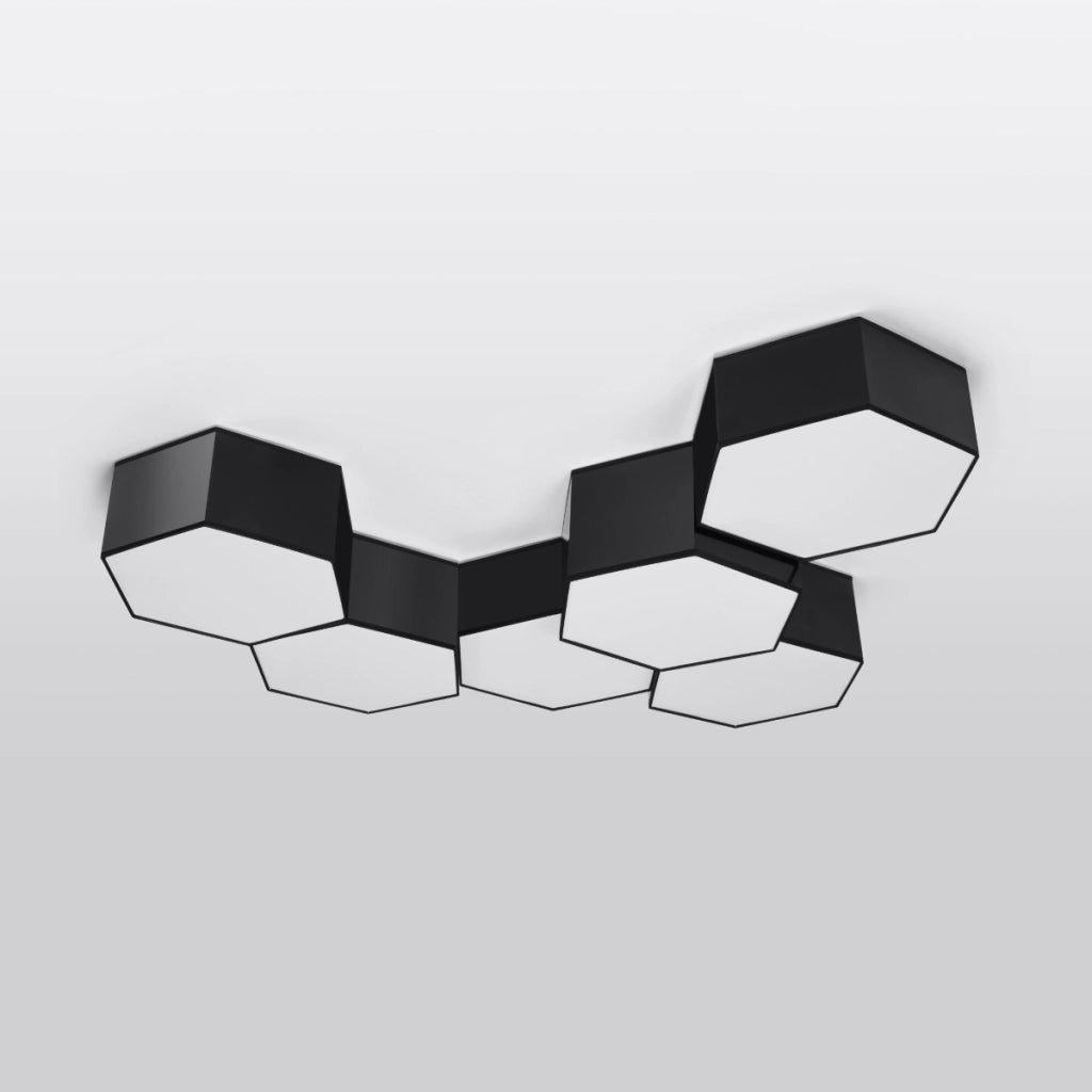 Lampada da soffitto moderna a cubo SUNDE arancione spagnolo in PVC nero 2x15W LED
