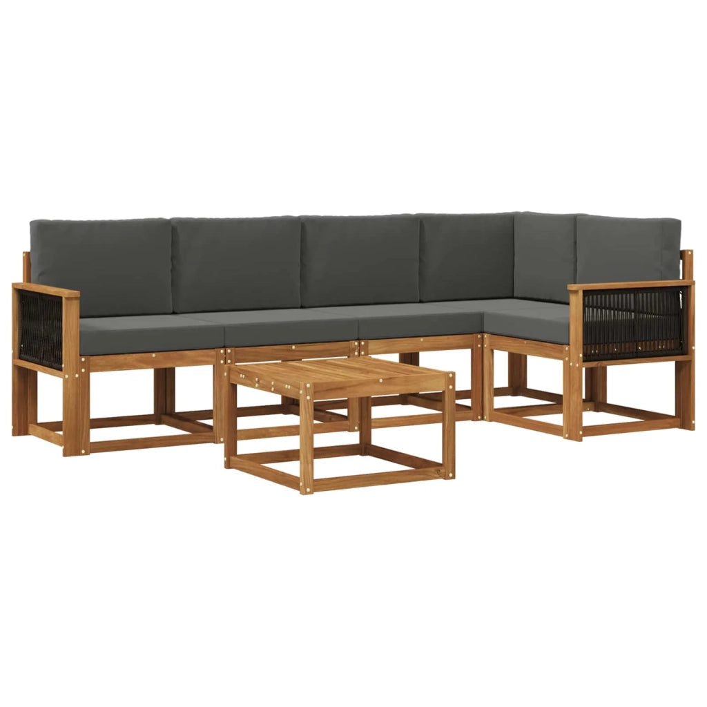 Set di divani da esterno 6 pz Naturale e Antracite 3385233