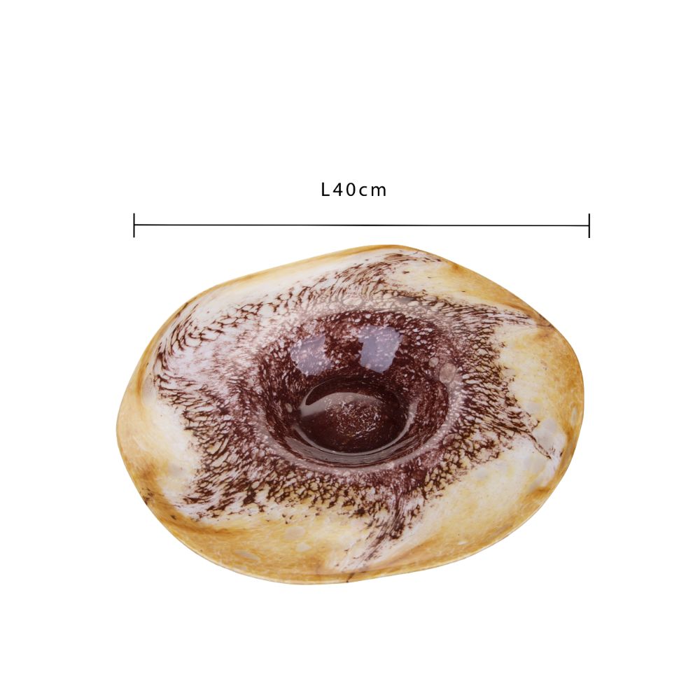 Ciotola Decorativa Ø 40 cm in Vetro Giallo Malva