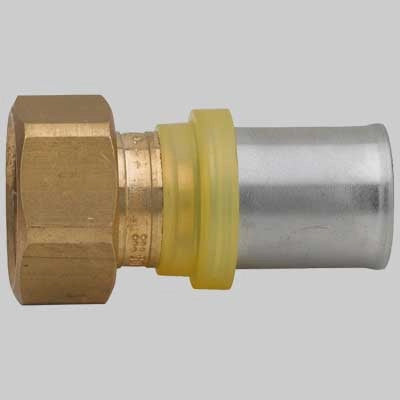 RACCORDO A PRESSARE DIRITTO DUE PEZZI SEDE PIANA PER GAS  20 x 1     RUBINETTERIE BRESCIANE
