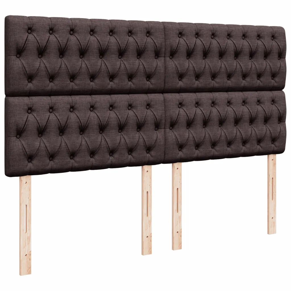 Giroletto a Molle con Materasso Marrone Scuro 180x200cm Tessuto