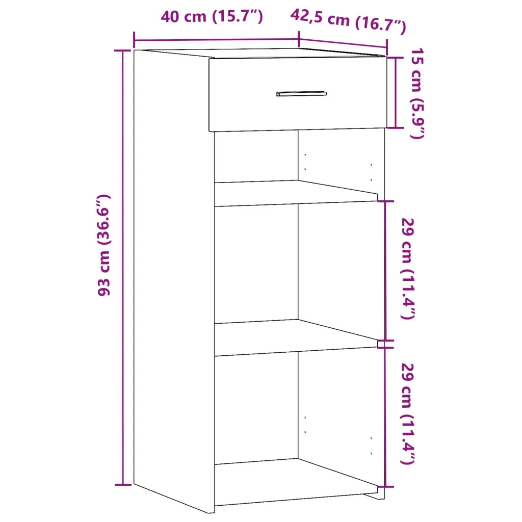 Credenza Rovere Fumo 40x42,5x93 cm in Legno Multistrato 846317