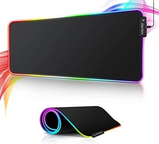Panno da Giocatore RGB per Computer, Dimensioni 800x300x4mm, Grande Panno da Giocatore per Computer con 14 Effetti di Luce, LED Panno da Scrivania con Piedini Antiscivolo in Gomma, Superficie Idrorepellente