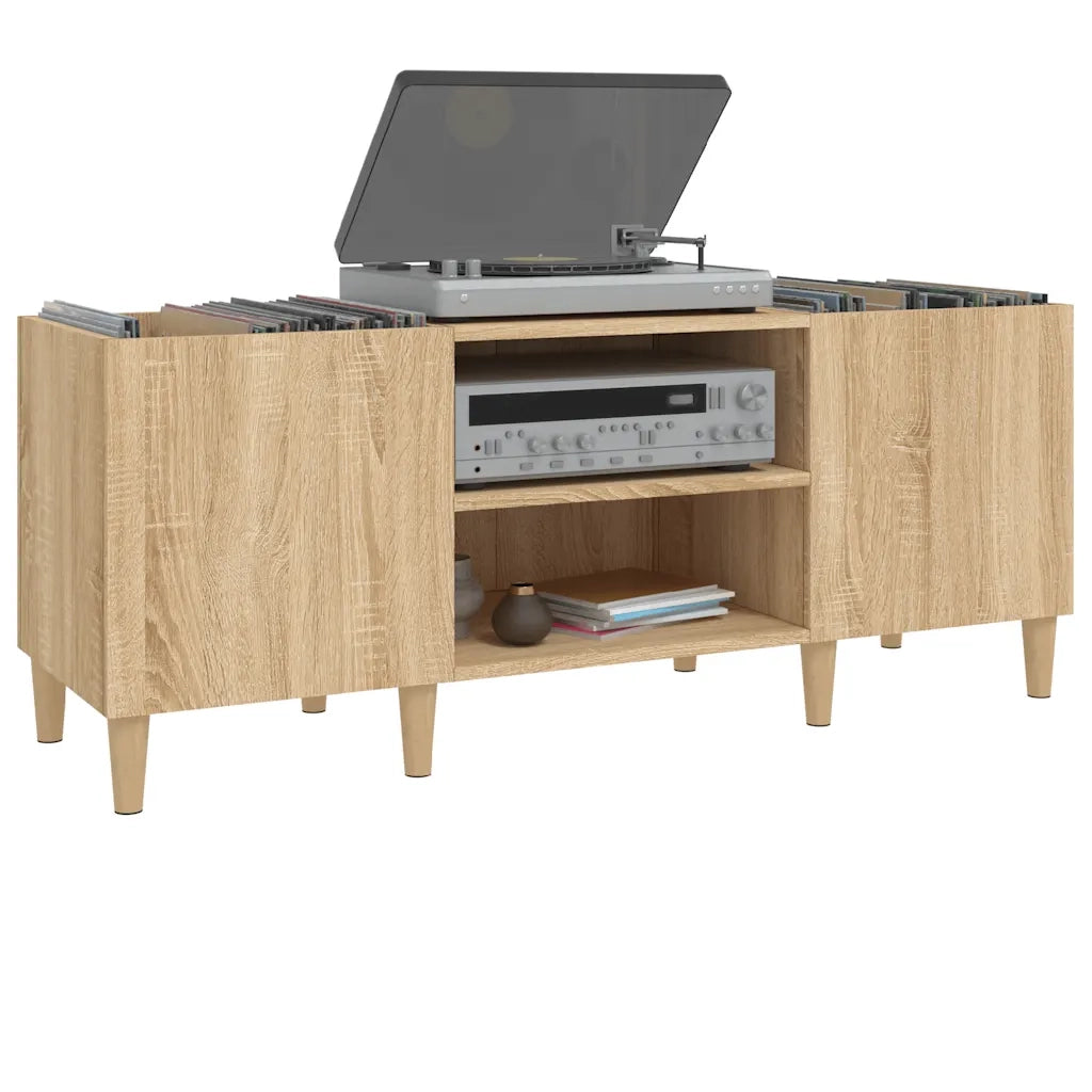 Mobile Porta Dischi Rovere Sonoma 121x38x48cm Legno Multistrato