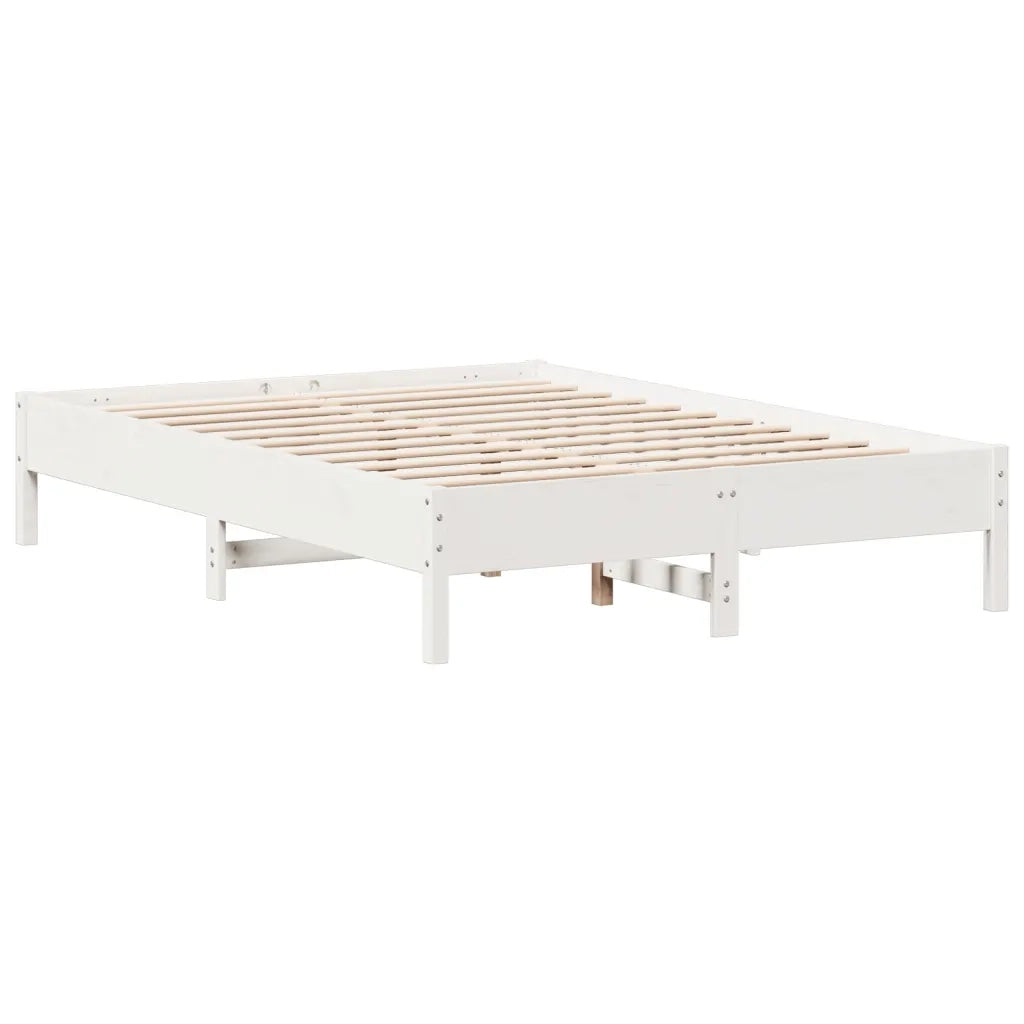 Letto senza Materasso-Struttura Letto Bianco 160x200 cm Legno Massello di Pino 811869
