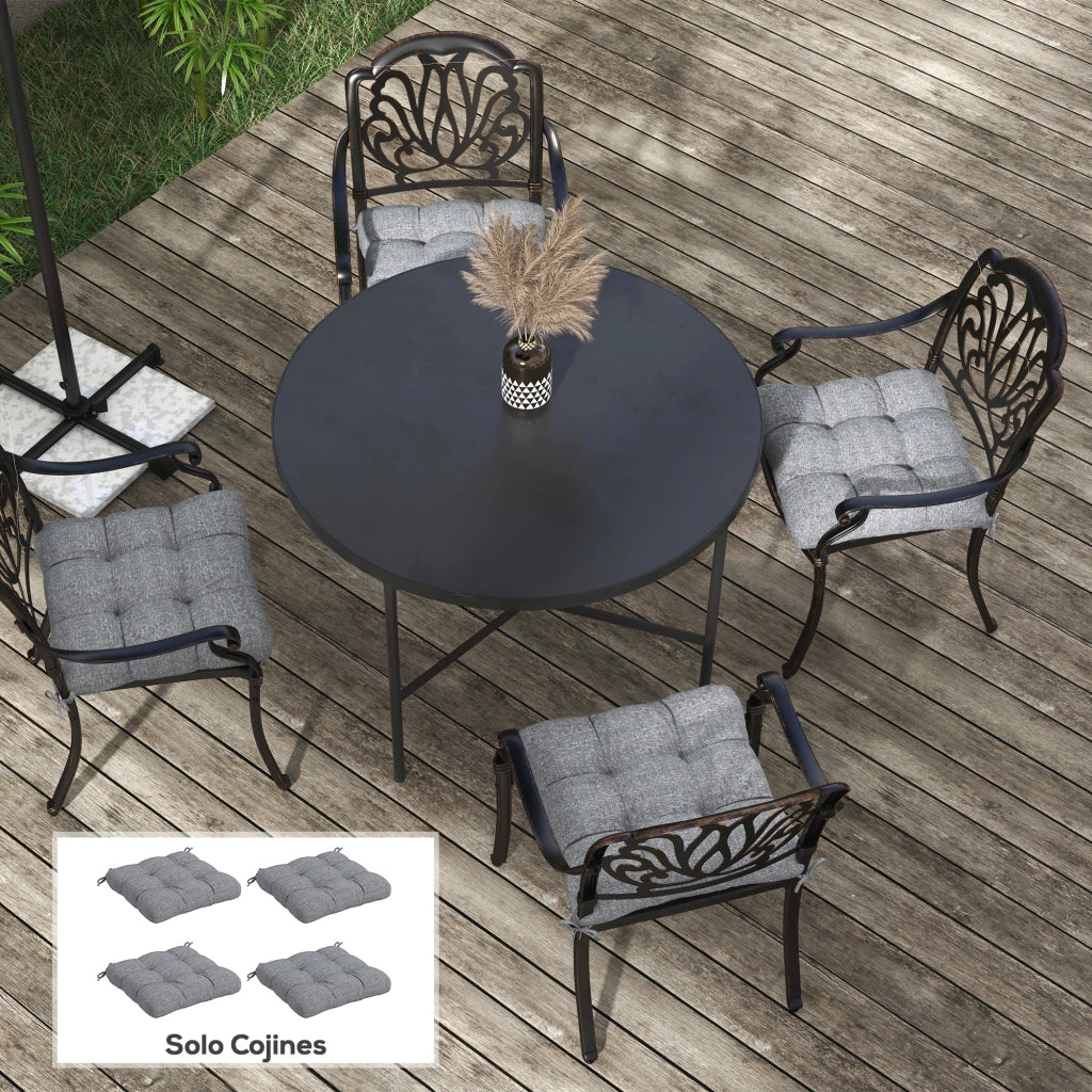 Cuscini per Sedie da Pranzo e Giardino ¨C zephmum ¨C Grigio 48x48x10 cm