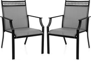 Set di 2 sedie da giardino, mobili da giardino in tessuto traspirante per tutte le condizioni atmosferiche, con schienale e braccioli, portata 150 kg, per esterni, per terrazza, balcone e