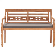 Panca Batavia con Cuscino Grigio Scuro 120 cm Massello di Teak 316030
