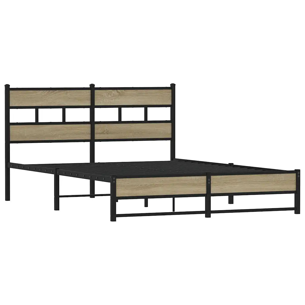 Giroletto senza Materasso in Metallo-Struttura Letto Rovere Sonoma 150x200 cm 528200