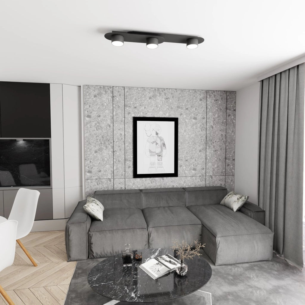 Faretto a soffitto STILO in acciaio nero opaco