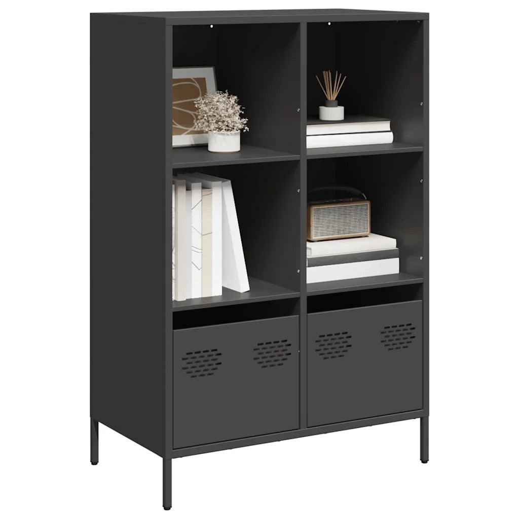 Credenza-Buffet-Armadio da cucina Nera 68x39x103,5 cm in Acciaio 188270